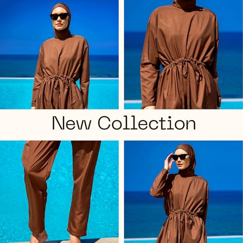 Modest 3-Piece Burkini Set for Women | Quick-Dry, Water-Repellent | Full Coverage Swimsuit with Tunic, Pants & Cap
