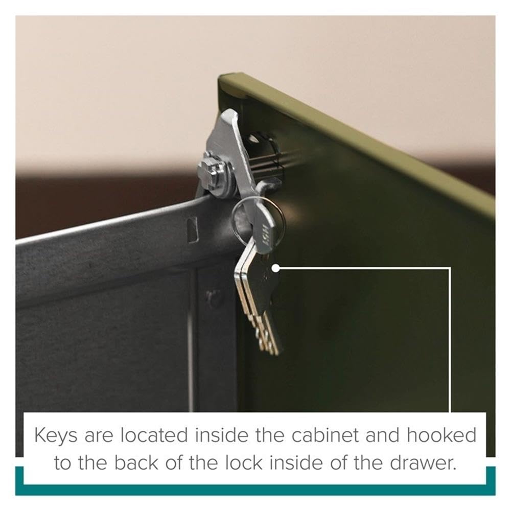 Pemberly Row 2 Drawers 28.38" Vertical Gray Metal Filing Cabinet Lockable Pre-Assembled Stationary Legal Size for Home, Office