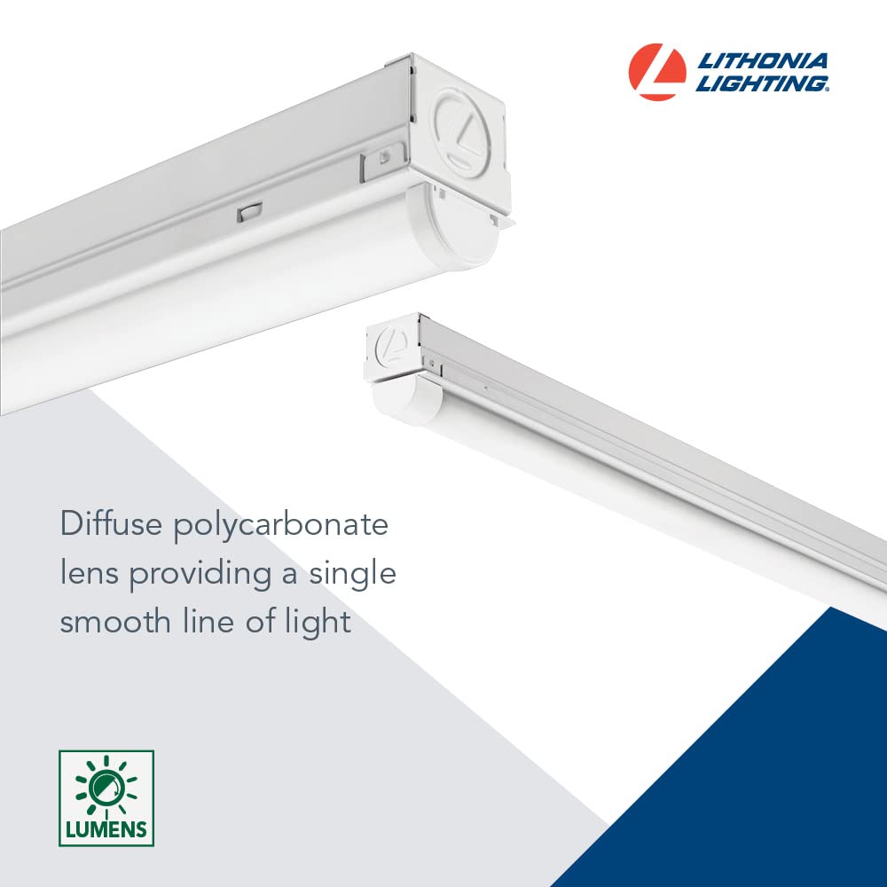 Lithonia Lighting LED Strip Light, 2-Foot, Aluminum, MNSL L23 1LL MVOLT 40K 80CRI, 1-Light, White