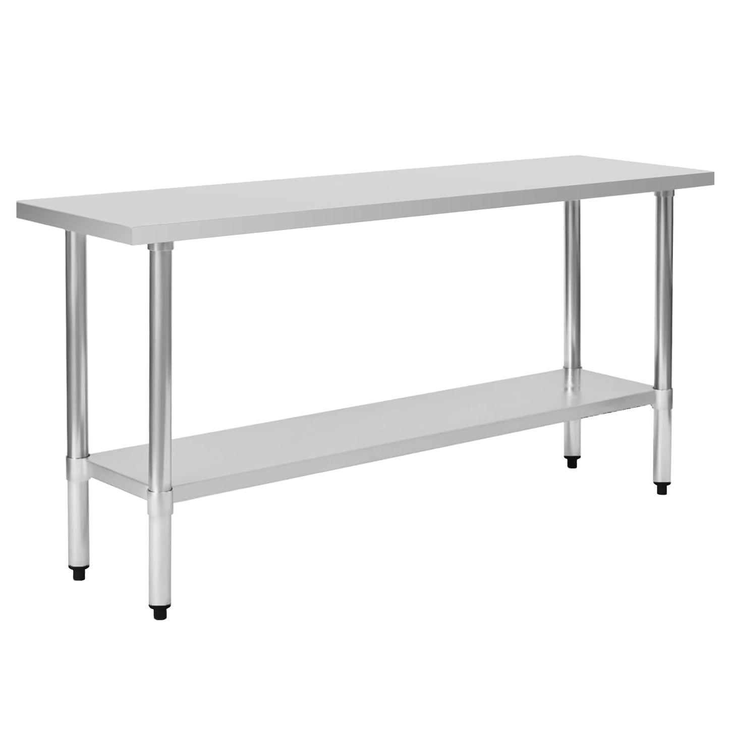 Okeyolive Stainless Steel Work Table 18 x 72 Inch, NSF Commercial Prep Table with Undershelf, Heavy Duty Food Prep Workstation