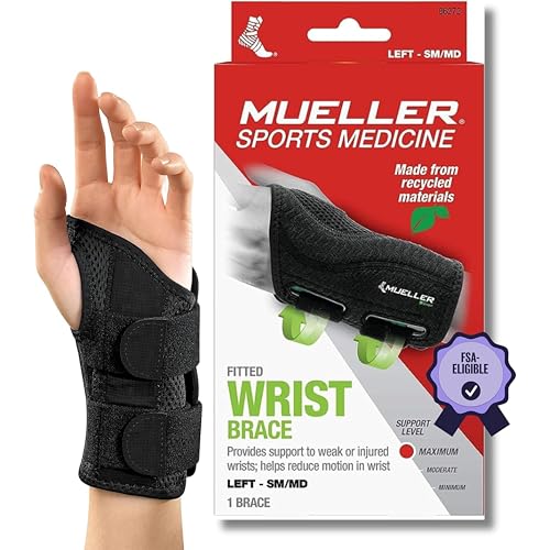 MUELLER Sports Medicine Green Fitted Wrist Brace for Men and Women, Wrist Pain Relief Support, Ideal for Carpal Tunnel, Te...