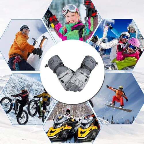 CAMYOD Waterproof Ski Snowboard Gloves with 3M Thinsulate,Zipper Pocket, Air Vent, Cold Weather Gloves for Men