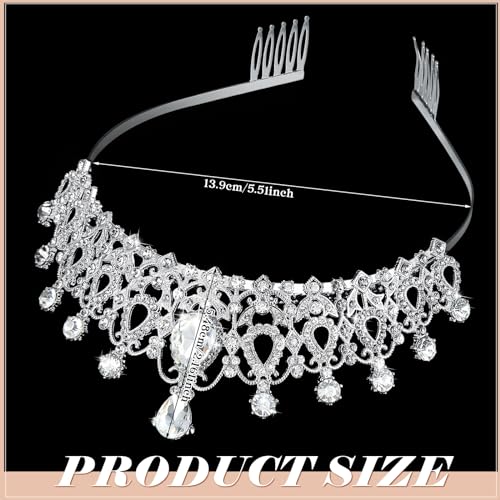 Loetere 12 Pcs Crystal Tiara and Princess Crown with Comb Crown Rhinestone Women Girls Tiara Headpiece Queen Hair Accessor...