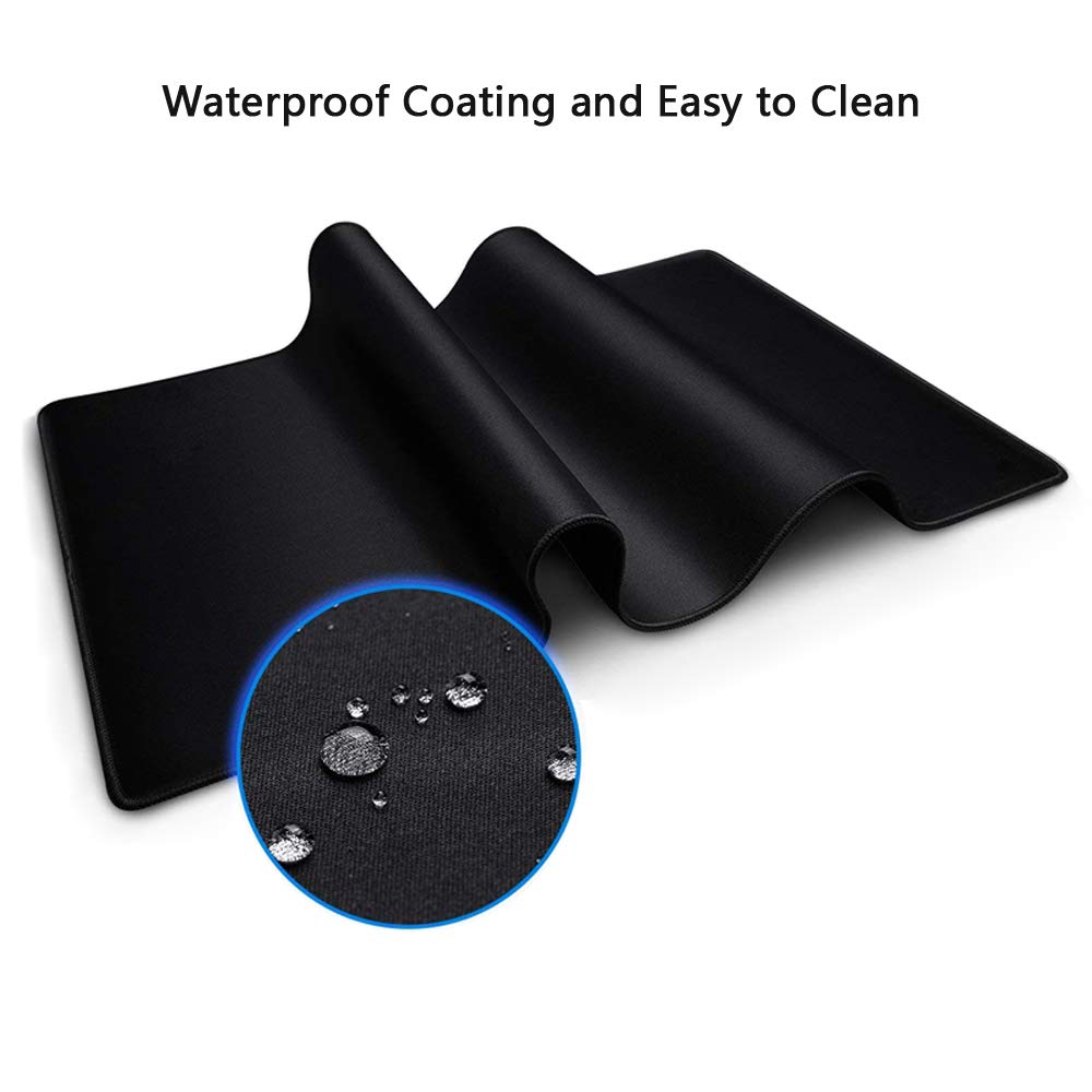 Large Gaming Mouse Pad Extended Mouse Mat Non-Slip Rubber Base Mousepad Big Desk Pad Keyboard Mat with Stitched Edge for Laptop Notebook Computer Desktop PC Gamer Office & Home (27.5" x 11.8" Black)