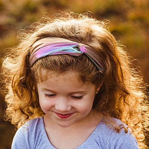 FROG SAC 6 Mermaid Knotted Headbands For Girls, Little Girl Hair Accessories, Kids Knot Headwraps, Criss Cross Tie Dye Hea...
