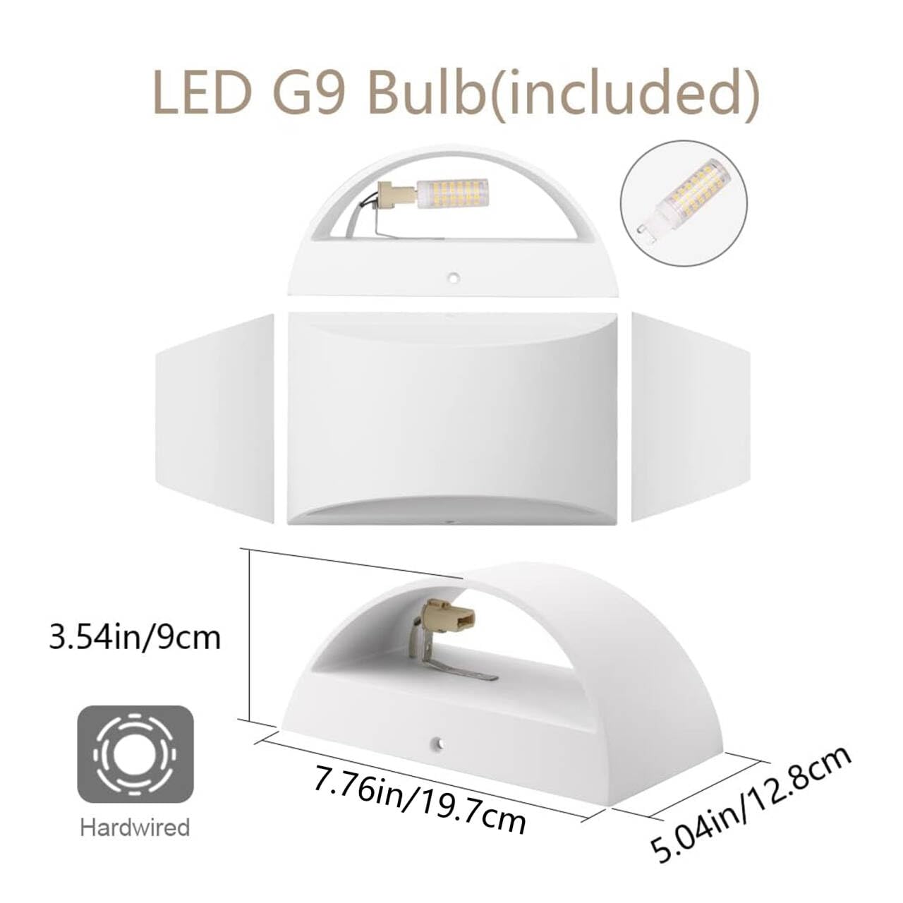 Aipsun Led Wall Sconce Set Of 2, Modern Aluminum Up And Down Mount, Warm White 3000K For Living Room, Bedroom, Hallway