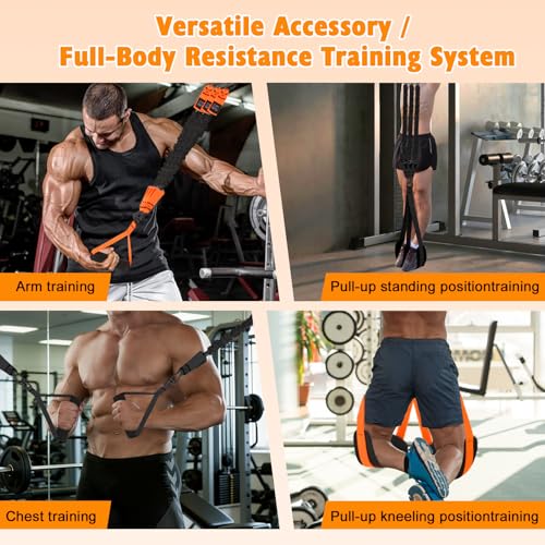 Two Foot Pull Up Assistance Bands,Heavy Duty Pull Up Workout Bands,Adjustable Weight/Size with Comfortable Fabric Feet/Kne...
