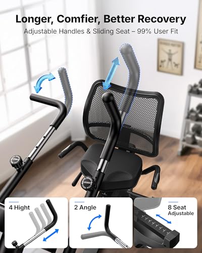 MERACH Recumbent Exercise Bikes for home, Light Commercial High-end Recumbent Bike for Seniors Adults, Magnetic Recumbent ...
