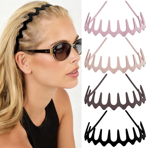 TOBATOBA Zig Zag Headbands for Women Glasses Wearers - Comfortable Comb Hairbands with Teeth Non Slip - Reducing Headache ...