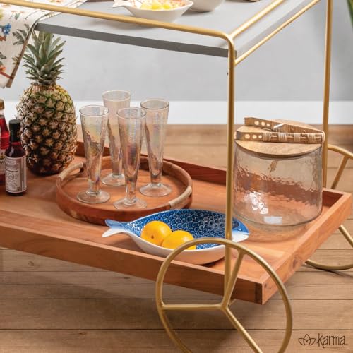 Karma, Glass Ice Bucket Airtight Lid with Tongs - 4.25L Beverage Tub Cocktail Home Bar Accessories, Wine, Beer - Chiller f...