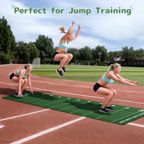 Standing Long Jump Mat, Broad Jump Measurement Mat for Training and Testing, Non Slip Jumping Measurement Tool for Gym, Sc...