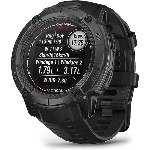 Garmin Instinct 2X Solar - Tactical Edition, Solar Charging, Rugged GPS Smartwatch, Built-in Flashlight, Ballistics Calcul...