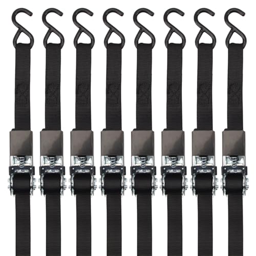 XSTRAP STANDARD Ratchet Straps, 900 LB Break Strength, 8-Pack 10FT Ratchet Tie Down Straps Set for Motorcycle Straps Tie D...