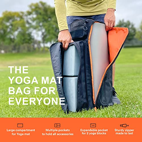 Fitdom Tactical Inspired Yoga Bag for Adult Men. Heavy Duty Yoga Bags and Carriers Fits All Your Stuff. Yoga Mat Bag with ...