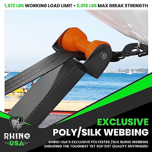 Rhino USA Boat Winch Strap with Hook (2" x 20') - 5,016lb Break Strength - Ultimate Replacement Boat Trailer Winch Straps ...
