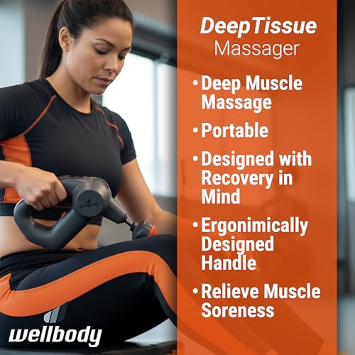 Wellbody 3 Deep Tissue Percussion Massager with Heat Ball Technology | 3 Speed Options | Portable Handheld Massage Gun for...