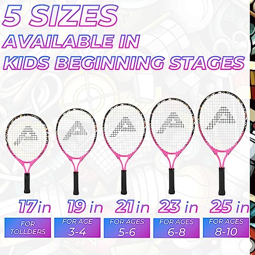 AMA SPORT Kids Tennis Racket for Junior Toddlers Starter Kit 17-25" Tennis Racquet for Girls and Boys with 420D Nylon Shou...