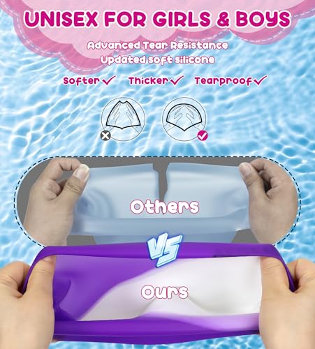 Aegend 2 Pack Kids Swim Cap for Girls Boys Age 3-15, Waterproof Durable Silicone Swimming Cap for Long or Short Hair, Comf...