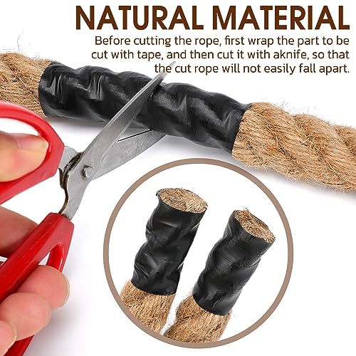 Jute Rope (1 in X 100 ft), 25mm Thick Twisted Manila Ropes,Tug of War Rope,Thick Ropes Natural Heavy Duty Hemp Rope for Sw...