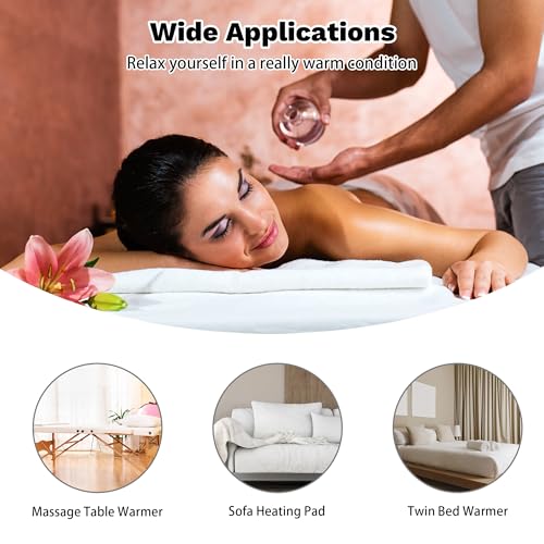 Massage Table Warmer Heating Pad Professional SPA Massage Bed Warmer with 12 Timer & 9 Heat Settings & Overheat Protection...