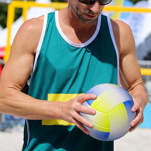 PECOGO Size 5 Volleyball - Durable PU Leather, Indoor/Outdoor. Soft Control, Great Airtightness for Training/Games. Ideal ...