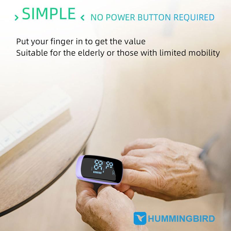 Fingertip Pulse Oximeter, Rechargeable Pulse Oximeter, Finger Pulse Oximeter, Blood Oxygen Meter Finger, Pulse OX with Lan...