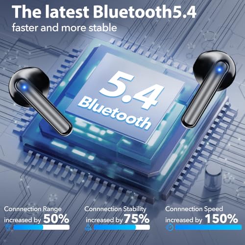 JBES Bluetooth Earbuds Wireless Headphones, 60H Deep Bass Ear Buds with 4 Noise Cancelling Microphone, IP5 Waterproof Earp...