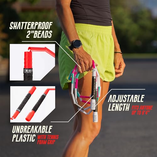 Elite Jumps - Heavy Beaded Jump Rope - 6.5oz Weighted Jump Rope for Women - Durable & Heavy Resistance - 10ft Long Adjusta...