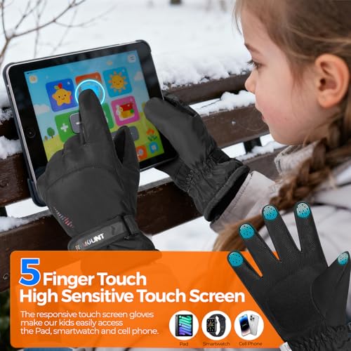 rivmount Kids 3M Winter Ski Snowboarding Snow Gloves Warm Thermal Waterproof Windproof Touchscreen for Boys Girls in Cold ...