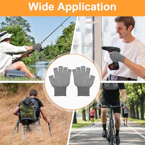 DOPENSPI 6 Pack Half-Finger Workout Gloves, Lightweight Half-Finger Slip Breathable Fingerless Work Glove Compression Glov...