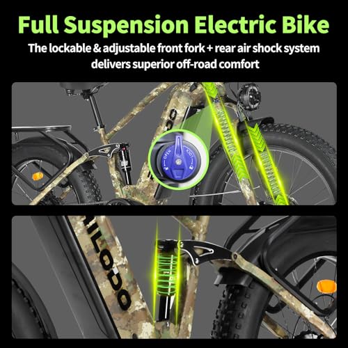 PHILODO 5000𝕨 Dual Motor E-Bike 60V Electric Bike for Adults,45MiIe P-Hour Full Suspension Hydraulic Disc Brakes EBike,2...