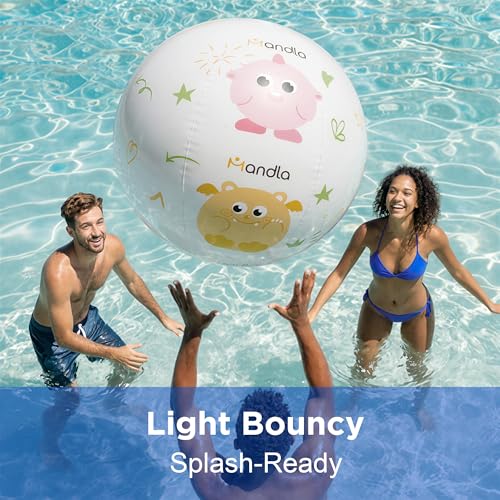 Funscape Kids Large Beach Ball Toy, Inflatable Swimming Pool Water Toy, Fun Playground Sport Ball Game, Big Blow up Backya...