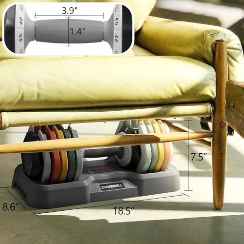 AOTOB 25/55 LBS Adjustable Dumbbell Set, Anti-Slip Fast Adjusting with Turning Handle, Adjustment for Men and Women, Weigh...