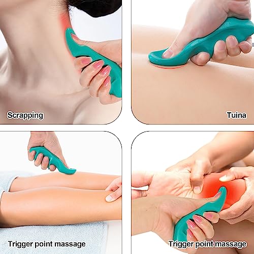 hautllaif Manual Trigger Point Massage Tool and Thumb Saver for Full Body Deep Tissue Massage, Set Include 1 Green Thumb P...