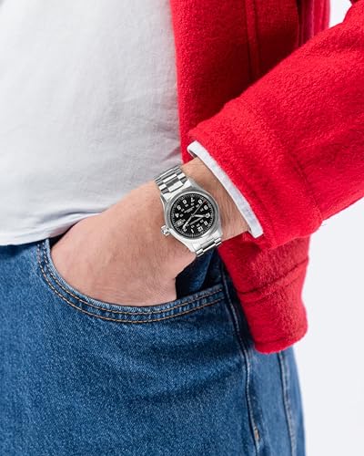 Hamilton Khaki Field Automatic Men's Watch, 38mm Stainless Steel Case, Swiss Made, Black Dial Analog Wrist Watch for Men, ...
