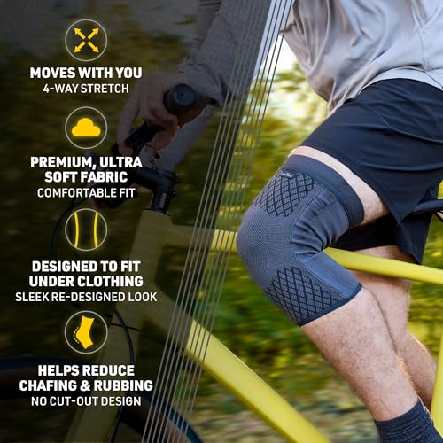 Futuro Premium Compression Knee Sleeve with Stabilizers, Removable Stabilizers, Advanced Customizable Compression Sleeve, ...