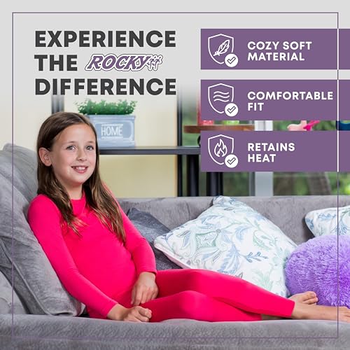 Rocky Thermal Underwear for Kids, Girls Thermals Long Johns Underwear, Base Layer for Cold weather/skiing