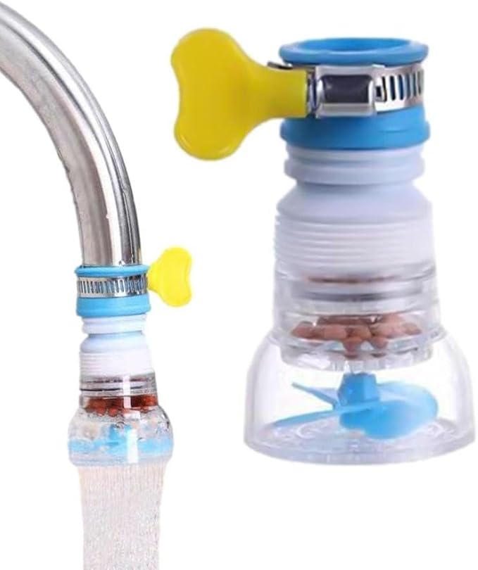 Blue 360 Degree Rotating Faucet Aerator Telescopic Anti-Splash Water- Saving Tap Sprayer, Tap Nozzle with Filter Tip Faucet Adapter for Kitchen Bathroom Faucet Parts, Water Filtration and Softeners