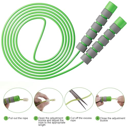 Adjustable Soft Jump Rope for Kids – Anti-Tangle PVC Rope with Non-Slip Foam Handles, Lightweight & Portable Skipping Rope...