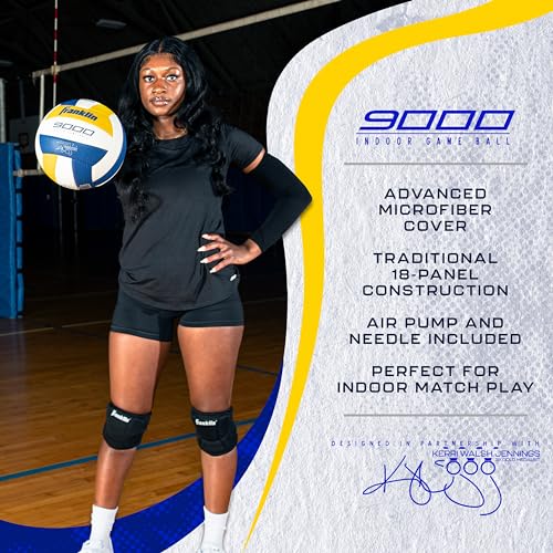 Franklin Sports Indoor Training + Match Volleyballs - Premium 9000 + 6000 Official Size Adult + Youth - Ball + Air Pump