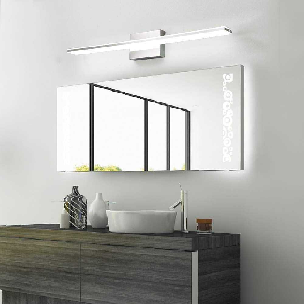Brivolart Modern Vanity Light Bar 16W Chrome 32 Metal Led Fixture For Bathroom & Bedroom, Model 6420, 6000K