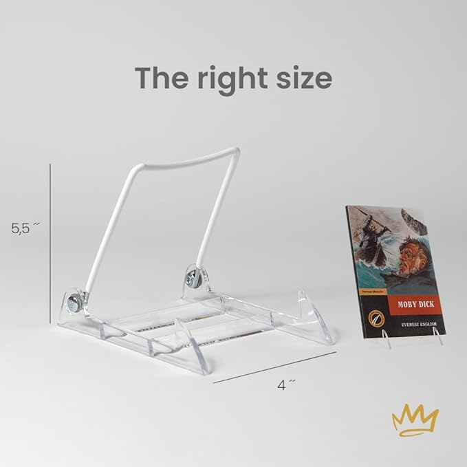 KINGDOM SOLUTIONS Made in USA 36-Pack Adjustable Acrylic Easels - Plate Stand - Sturdy Book Stand for Art, Pictures, Plates, Frames - Unique on The Market