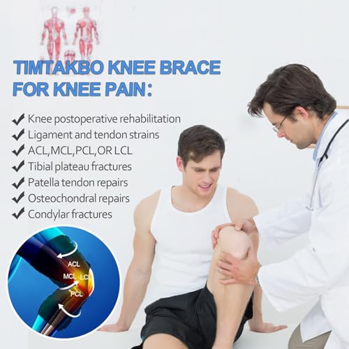 Plus Size Knee Brace, Hinged Knee Brace with Dual Side Stabilizers Knee Braces for Knee Pain Relieves ACL, LCL, MCL, Menis...