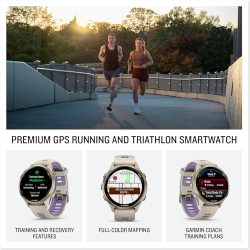 PlayBetter Garmin Forerunner 970 (Soft Gold French Gray/Translucent Indigo) Premium GPS Running & Triathlon Smartwatch Bun...