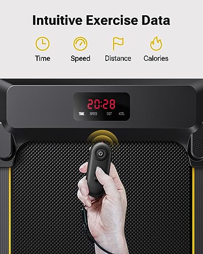 UREVO Foldimix 5L Treadmills for Home, Dual Brushless Motorized 3.0HP ，9% Auto Incline Walking Pad with Adjustable Handle ...
