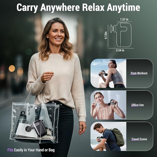 CYBPOK Mini Massage Gun with 10 Massage Heads, Percussion Deep Tissues Handheld Muscle Massager, 8mm Amplitude High-Intens...