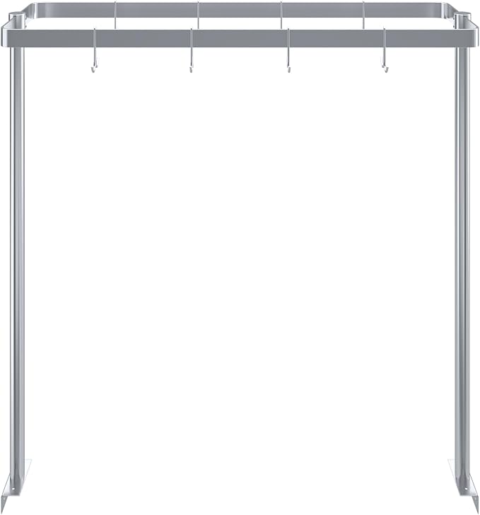 AmGood 48 in. Stainless Steel Table-Mounted Pot Rack With 8 Hooks