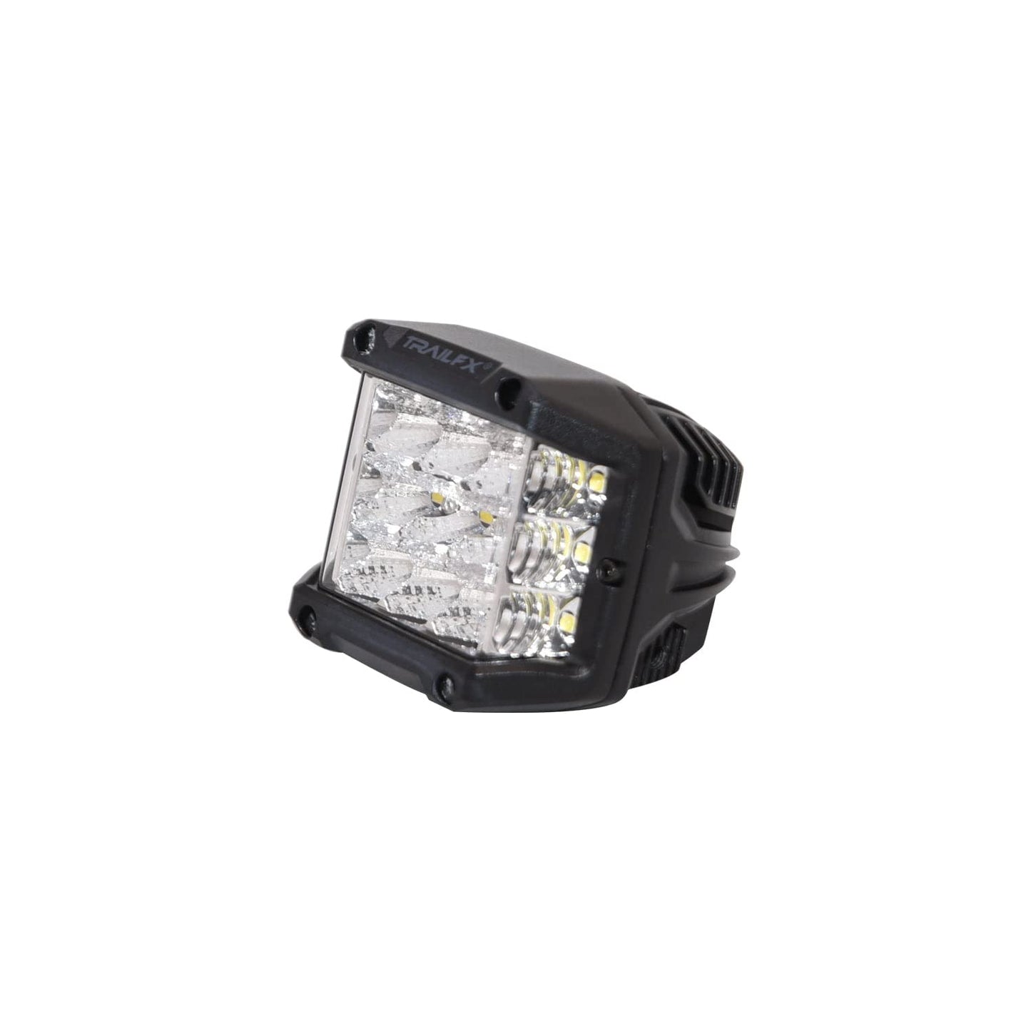 Trailfx 4 Inch Cube LED Lights - 9000 Lumens, Spot/Flood Combo Beam, Model PODSIDEFPR, Includes Wiring Harness & Mounting Hardware, Set of 2