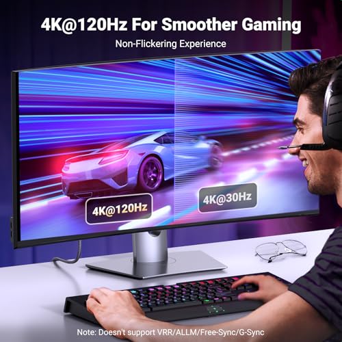 UGREEN Unidirectional DisplayPort to HDMI Cable 8K@60Hz 4K@120Hz Active DP 1.4 to HDMI 2.1 Cord HDR, Dolby, HDCP2.3, DSC1....