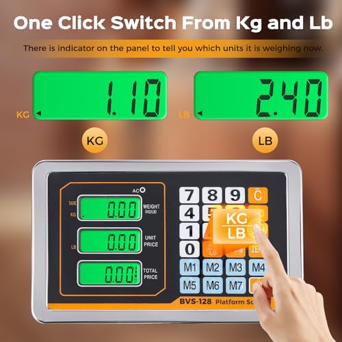 Bonvoisin Digital Platform Scale 660LBs Heavy Duty Floor Scale KG/LB Switchable Postal Shipping Scale for Weighing Package...